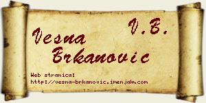 Vesna Brkanović vizit kartica